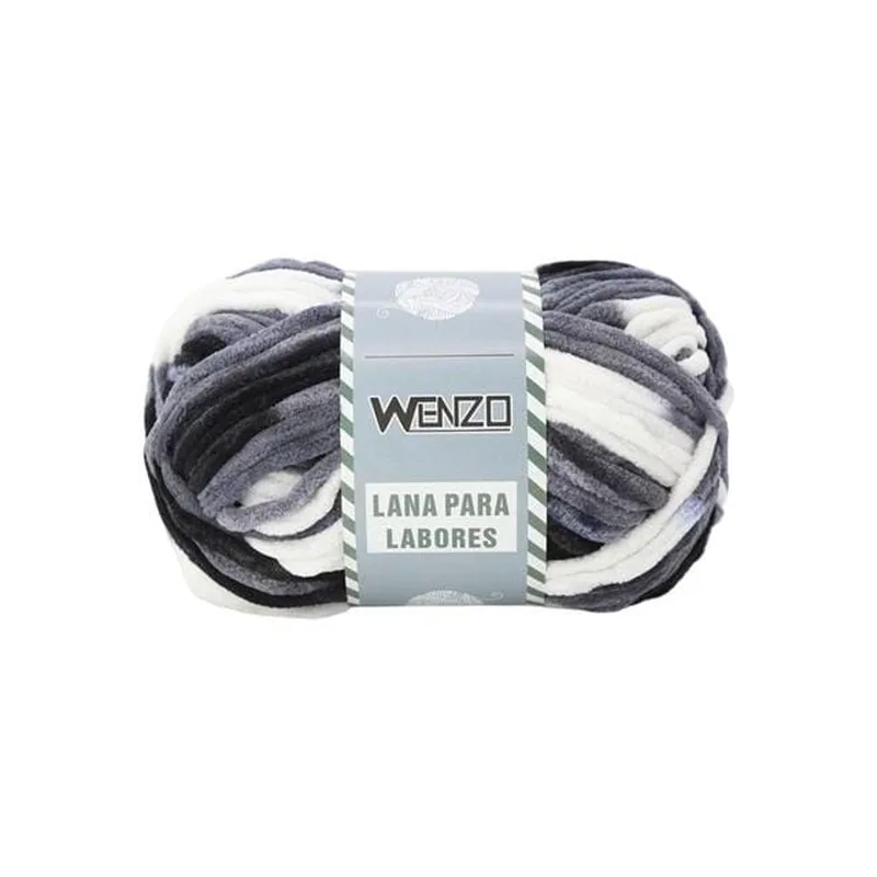 Lana para labores Wenzo jaspeada gris